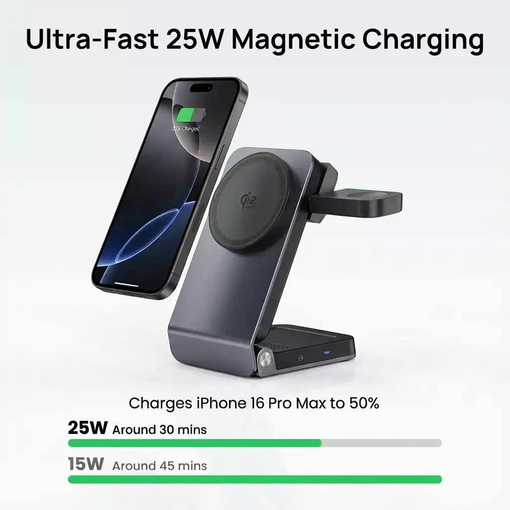 Qi2.2 Magsafe 25W 3 in 1 Charger For Apple- AU Plug