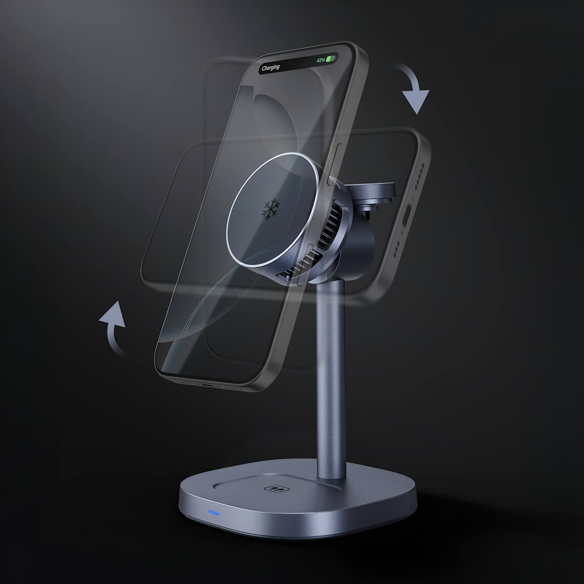 Qi2.2 Wireless Charging Magnetic Phone Holder with Semiconductor Cooling