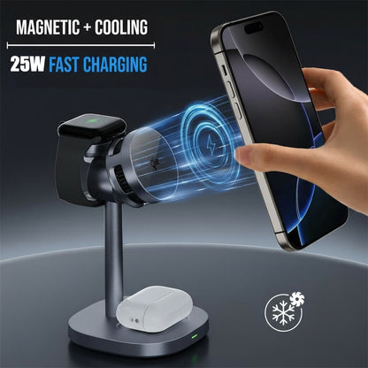 Qi2.2 Wireless Charging Magnetic Phone Holder with Semiconductor Cooling
