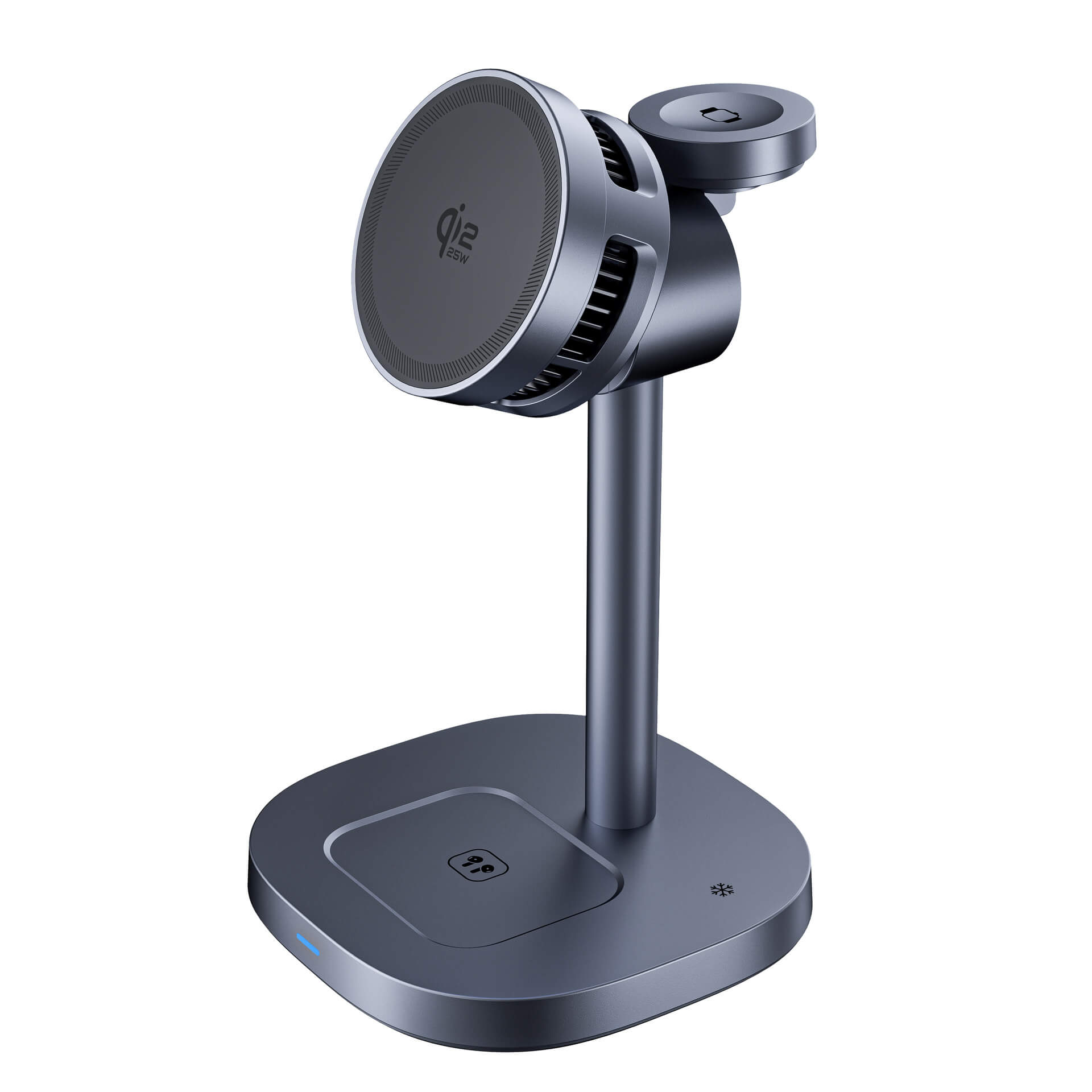 QI2.2 Wireless Charging Magnetic Phone Holder with Semiconductor Cooling Gray